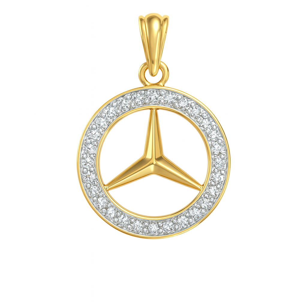 Beautiful 18 Kt Gold  Natural Diamond Pendant